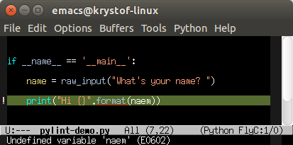 emacs with pylint