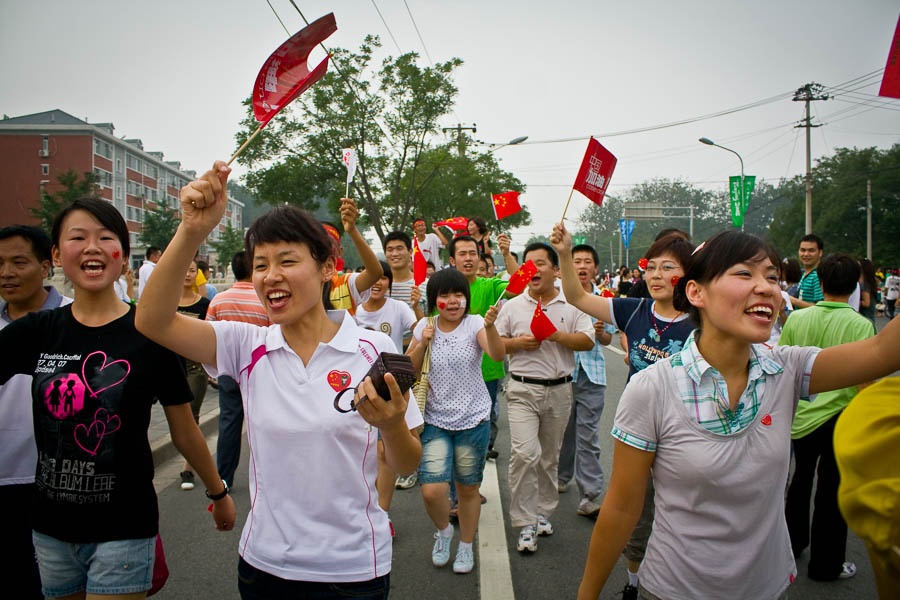 Festivities during the olympic torch relay