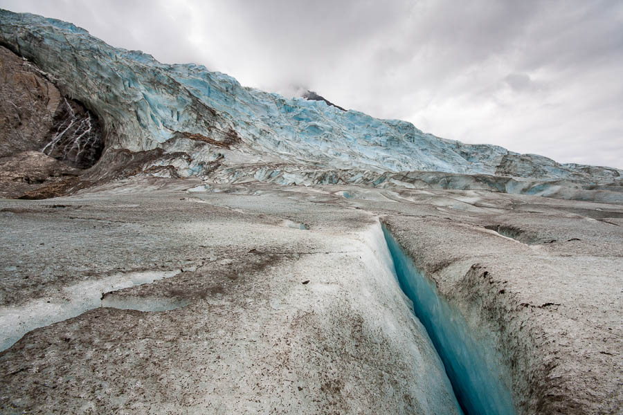 The day after leaving the Confluence, we arrived at Walker Glacier. Walker Glacier is not an official name, but the glacier is known by that name among river guides because it is the glacier that is easiest to get to, providing one an opportunity to walk on it.