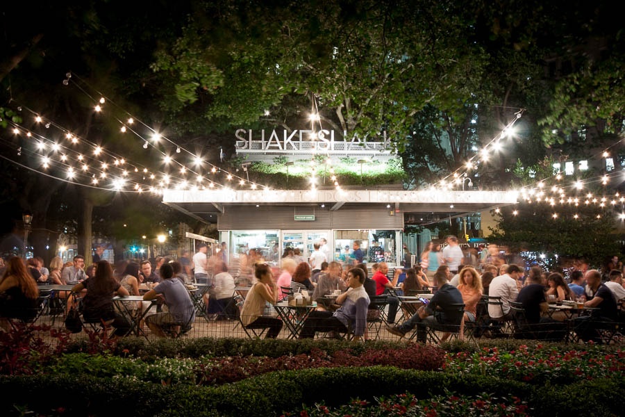 The original Shake Shack in Madison Square Park. It's always busy.