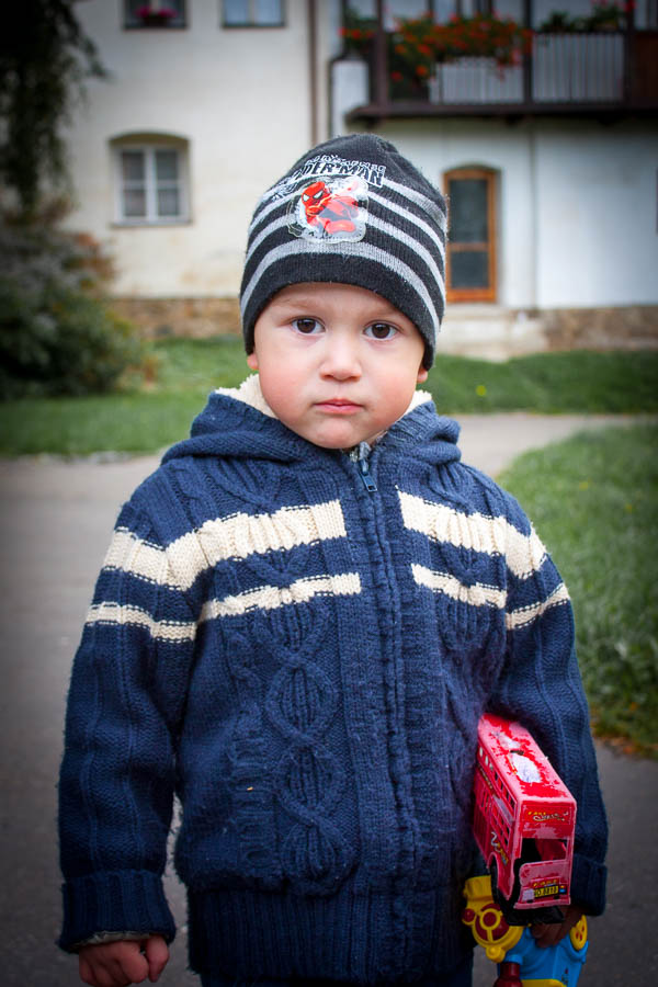 A young boy in Prachatice, Czechia