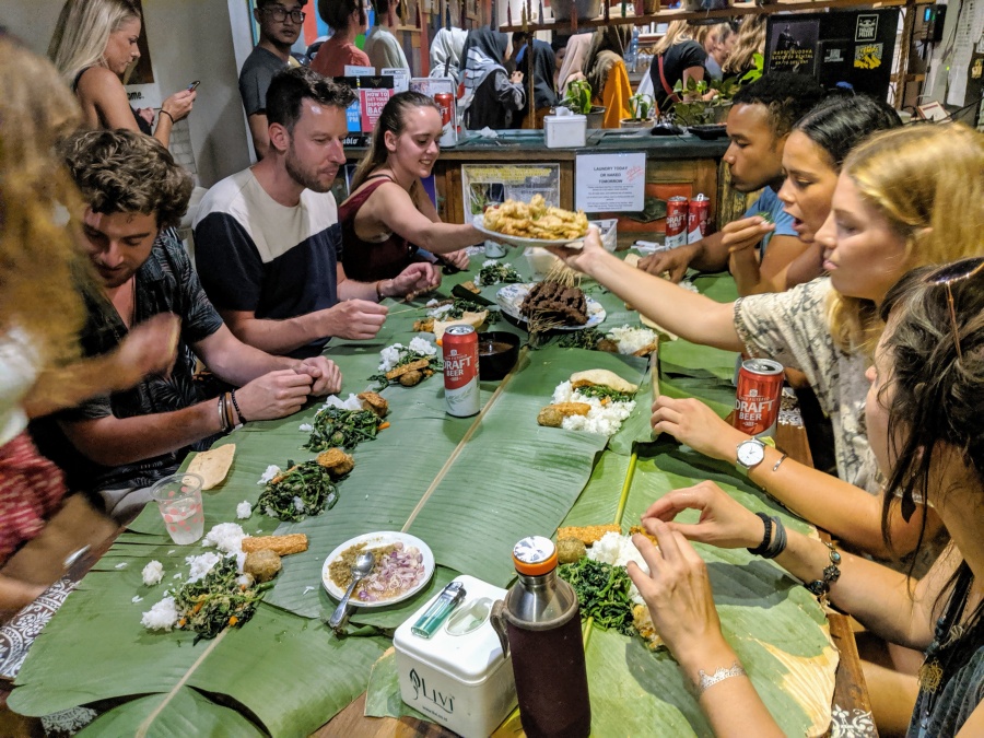 Dinner Party at Happy Buddha Hostel in Yogyakarta