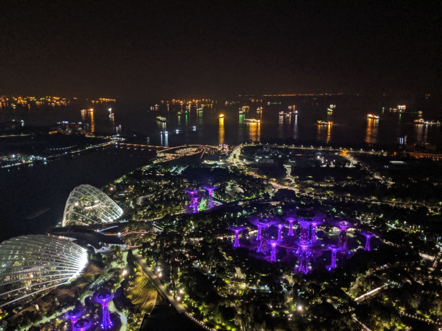 Singapore Strait from the top of the Marina Bay Sands Hotel