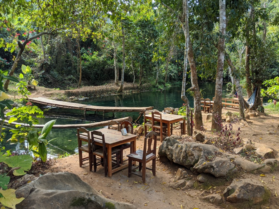 The restaurant and spring near Kuang Si waterfall