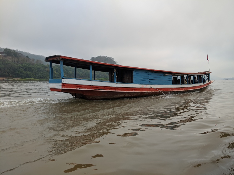 A boat on the Mekong River