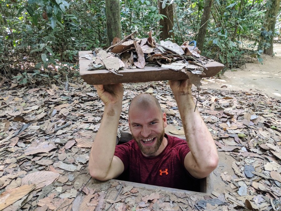 Hidden Tunnel Entrance at the Cu Chi Tunnels