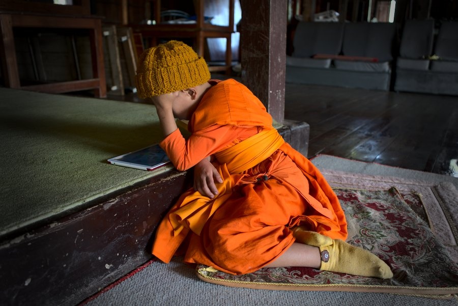 Young Monk in Wat Phrathat Doi Kongmu in Mae Hong Son