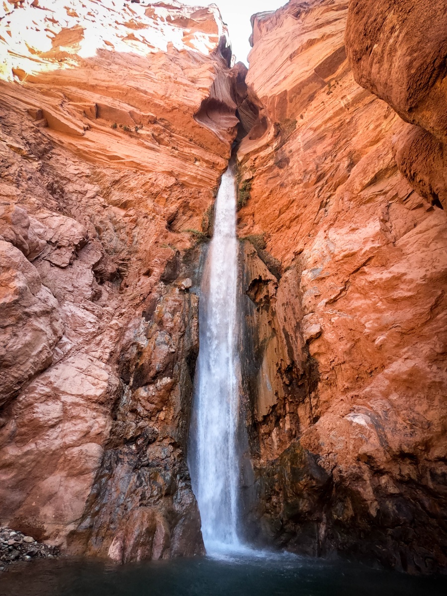 A waterfall in the Grand Canyon