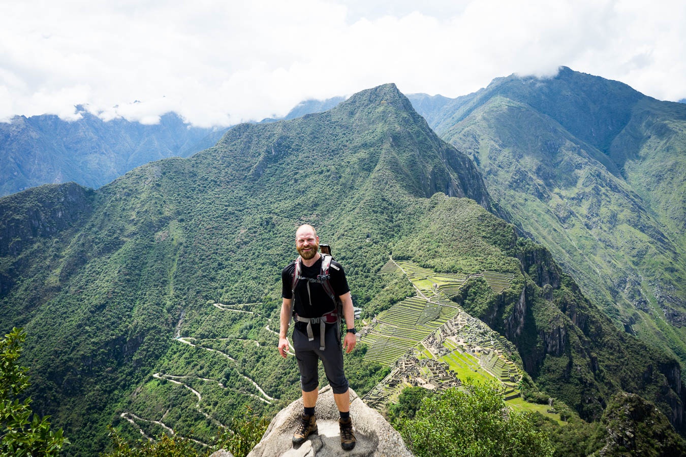 Krystof at the top of Huayna Picchu