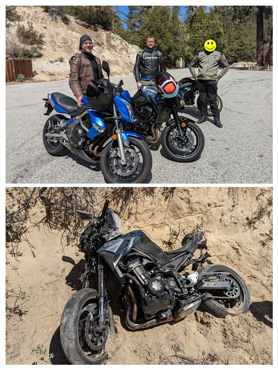 Motorcycles on Angeles Crest highway